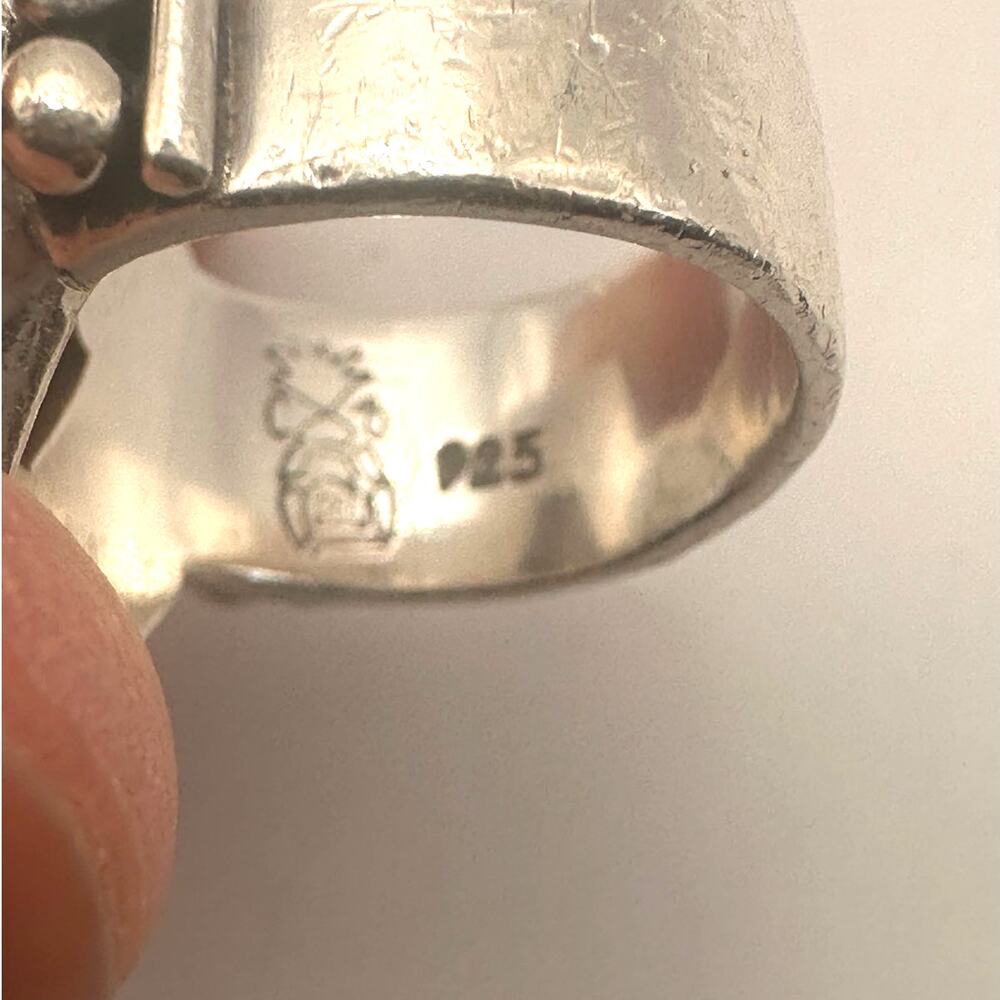 CHINA BAROQUE Ring 925 Sterling Silver Keno Green Number Game CB Pinkie Jewelry - Picture 4 of 12